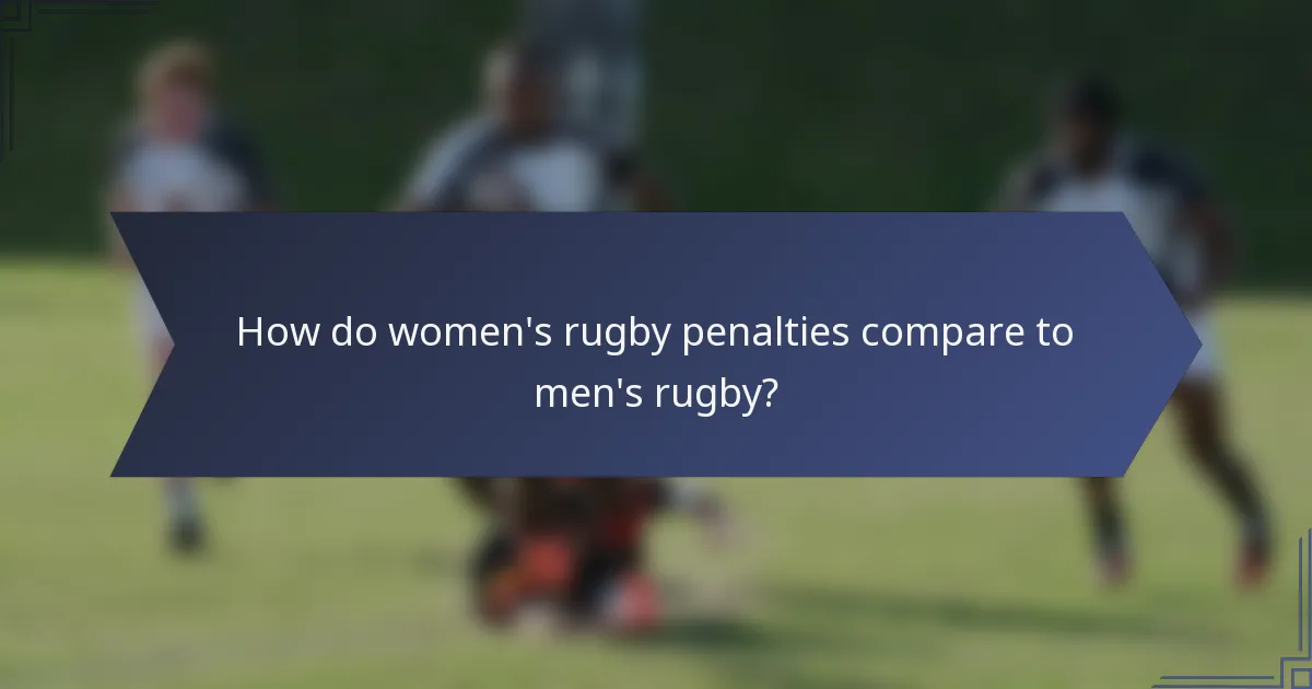 How do women's rugby penalties compare to men's rugby?