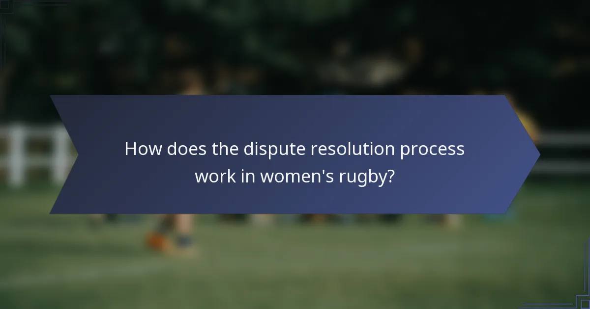 How does the dispute resolution process work in women's rugby?