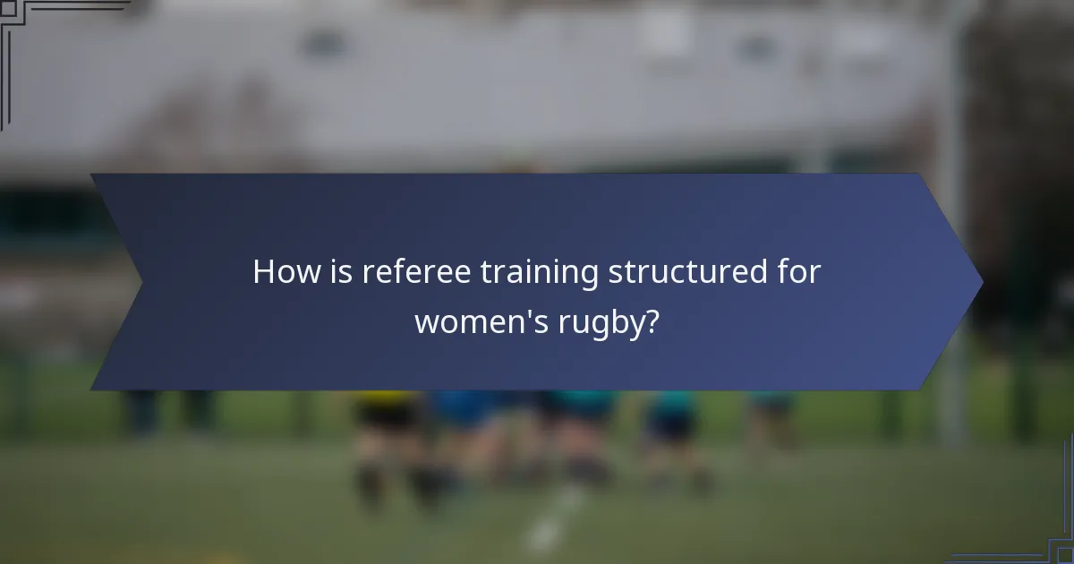 How is referee training structured for women's rugby?