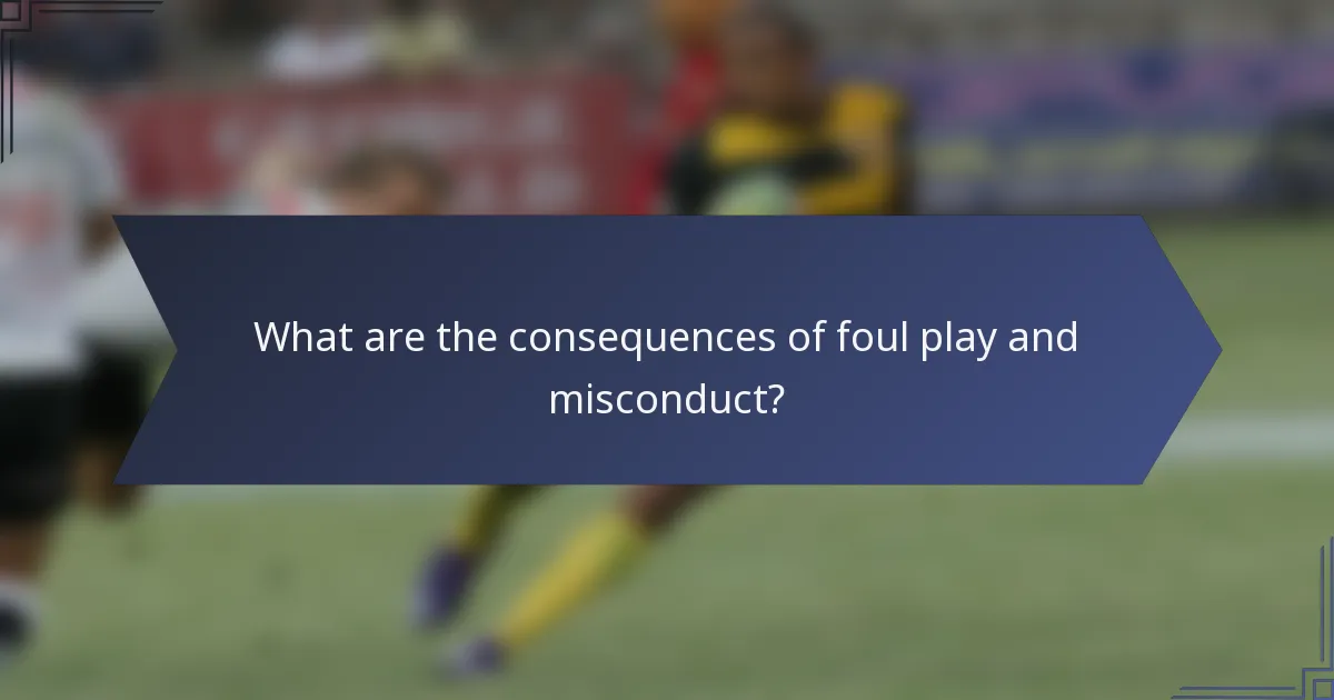 What are the consequences of foul play and misconduct?